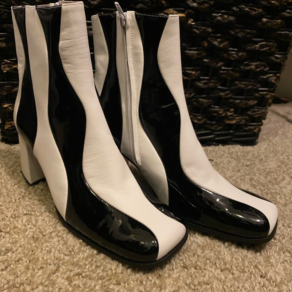 Jeffrey Campbell Black and White Boots